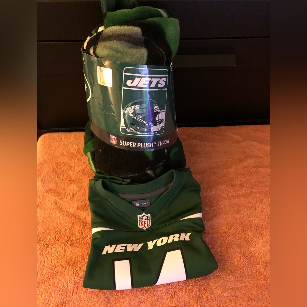 Jets Jersey and Plush blanket combo